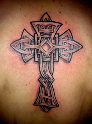 Celtic Cross Back Tattoo Pic